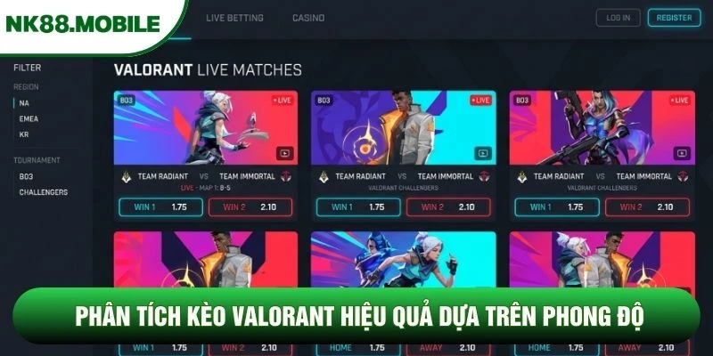 Phân tích kèo Valorant hiệu quả dựa trên phong độ